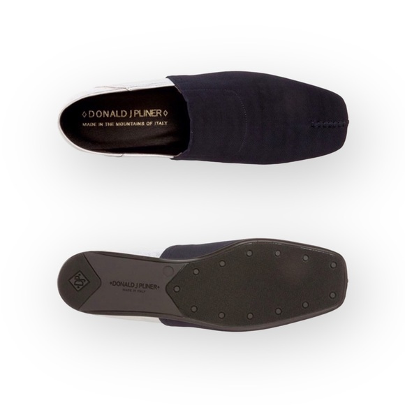 Donald J Pliner® ༄ Audra Leather Espadrille Flats ༄ Navy + White Metallic ༄ 9.5M - Picture 15 of 16